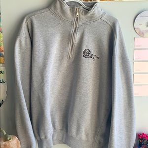 grey oversized zipper crewneck